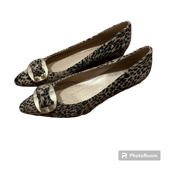 Stuart Weitzman Leopard Suede Kitten Heel Size 8 - Picture 2 of 6